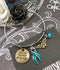 Teal Ribbon Hero Charm Bracelet / Never Never Give Up - Rock Your Cause Jewelry