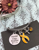 Gold Ribbon Charm Bracelet - Let your Faith Be Bigger Than Your Fear - Rock Your Cause Jewelry