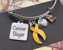 Gold Ribbon Cancer Slayer Charm Bracelet - Rock Your Cause Jewelry