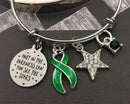 Green Ribbon Bracelet – Only in Darkness Can You See Stars - Rock Your Cause Jewelry