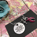 Burgundy Ribbon Necklace - I Can Do Anything Through Christ Who Strengthens Me - Rock Your Cause Jewelry