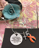 Orange Ribbon Necklace - I Can Do All Through Christ Who Strengthens Me - Rock Your Cause Jewelry