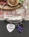 Violet Purple Ribbon Charm Bracelet - F***Cancer - Rock Your Cause Jewelry