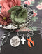 Orange Ribbon Necklace - I Will Hold You When Your Stength Fails - Rock Your Cause Jewelry