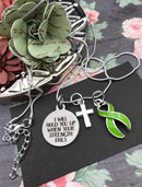 Lime Green Ribbon Necklace - I Will Hold You Up When Your Strength Fails - Rock Your Cause Jewelry