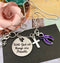 Purple Ribbon Necklace - With God All Things are Possible / Encouragement Gift - Rock Your Cause Jewelry