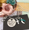 Teal & White Ribbon Charm Necklace - With God All Things Are Possible - Rock Your Cause Jewelry