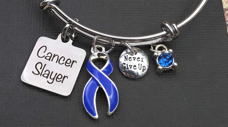 Periwinkle Ribbon Cancer Slayer Bracelet - Rock Your Cause Jewelry