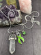 Lime Ribbon Healing Quartz Crystal Necklace - Rock Your Cause Jewelry