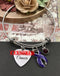 Violet Purple Ribbon Charm Bracelet - F***Cancer - Rock Your Cause Jewelry