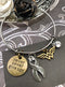 Gray (Grey) Ribbon Charm Bracelet - Never Never Give Up - Rock Your Cause Jewelry