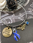 Periwinkle Ribbon Hero Charm Bracelet - Rock Your Cause Jewelry
