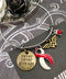 Red & White Ribbon Hero Charm Bracelet - Never Never Give Up - Rock Your Cause Jewelry