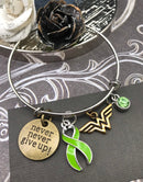 Lime Green Ribbon Hero Charm Bracelet - Rock Your Cause Jewelry