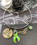 Lime Green Ribbon Hero Charm Bracelet - Rock Your Cause Jewelry