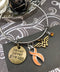 Peach Ribbon Hero Charm Bracelet - Never Never Give Up - Rock Your Cause Jewelry