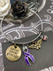 Purple Ribbon Hero Charm Bracelet - Never Never Give Up - Rock Your Cause Jewelry