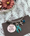 Teal Ribbon Charm Bracelet - Let Your Faith be Bigger than Your Fear - Rock Your Cause Jewelry