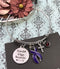 Violet Purple Ribbon Charm Bracelet - Let Your Faith Be Bigger Than Your Fear - Rock Your Cause Jewelry
