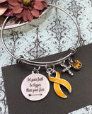 Gold Ribbon Charm Bracelet - Let your Faith Be Bigger Than Your Fear - Rock Your Cause Jewelry