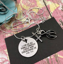 Black Ribbon Necklace - I Can Do All Things Through Christ Phil 4:13 - Rock Your Cause Jewelry