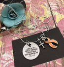 Peach Ribbon Necklace - Endometrial Cancer Awareness Gift - I Can Do All Things Through Christ - Rock Your Cause Jewelry