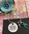 Teal Ribbon Necklace - I Can All Things Through Christ Who Strengthens Me - Rock Your Cause Jewelry