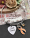 Peach Ribbon Fu** Cancer Charm Bracelet - Uterine Cancer Survivor Gift - Rock Your Cause Jewelry