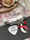 Red & White Ribbon Charm Bracelet - F*** Cancer - Rock Your Cause Jewelry