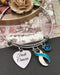 Teal & White Ribbon - Fu** Cancer / Cervical Cancer Awareness Bracelet - Rock Your Cause Jewelry