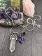Violet Purple Ribbon Necklace - Healing Clear Quartz Crystal Pendant - Rock Your Cause Jewelry