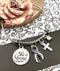 ALS (Blue & White Striped) Ribbon - She is Strong / Proverbs 34:25 - Rock Your Cause Jewelry