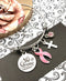 Pink Ribbon Charm Bracelet - She is Strong / Proverbs 34:25 - Rock Your Cause Jewelry