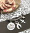 White Ribbon Charm Bracelet - She is Strong / Proverbs 34:25 - Rock Your Cause Jewelry
