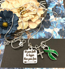 Green Ribbon Necklace - Let Your Faith Be Bigger than Your Fear - Rock Your Cause Jewelry