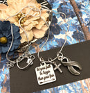 Gray (Grey) Ribbon Necklace  - Let Your Faith Be Bigger Than Your Fear - Rock Your Cause Jewelry
