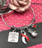 Red & White Ribbon Charm Bracelet - If God gives Us Only What We Can Handle ... He Must Think I'm a Badass - Rock Your Cause Jewelry