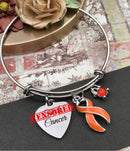 Orange Ribbon Fu** Cancer Charm Bracelet - Rock Your Cause Jewelry