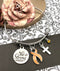 Peach Ribbon Charm Bracelet - She is Strong / Proverbs 34:25 - Rock Your Cause Jewelry