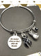 Black Ribbon Charm Bracelet - She Needed a Hero So That's What She Became - Rock Your Cause Jewelry