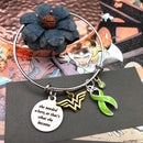 Lime Green Ribbon - She Needed a Hero So That's What She Became Charm Bracelet - Rock Your Cause Jewelry