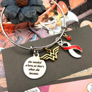Red & White Ribbon Bracelet - She Needed a Hero, So That's What She Became - Rock Your Cause Jewelry
