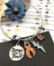 Orange Ribbon Charm Bracelet - Stronger Than The Storm - Rock Your Cause Jewelry