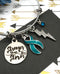 Teal Ribbon Charm Bracelet - Stronger than the Storm - Rock Your Cause Jewelry