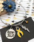 Yellow Ribbon Bracelet - Stronger Than The Storm - Rock Your Cause Jewelry