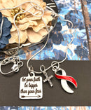 Red and White Ribbon - Let Your Faith be Bigger Than Your Fear - Rock Your Cause Jewelry