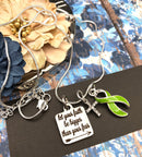 Lime Green Ribbon Necklace - Let Your Faith be Bigger Than Your Fear - Rock Your Cause Jewelry