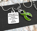 Lime Green Ribbon Awareness Necklace - If God Gives Us What We Can Handle - Rock Your Cause Jewelry