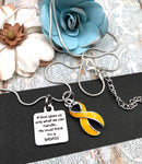 Gold Ribbon - If God Gives Us Only What We can Handle ... He Must Think I'm Badass Necklace - Rock Your Cause Jewelry