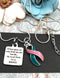 Pink & Teal (Previvor) Ribbon Necklace - If God Gives us Only What We Can Handle, He Must Think I'm A BADASS - Rock Your Cause Jewelry